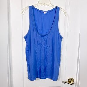 Soft Joie Scoop Neck Woven Tank Top Blue Large